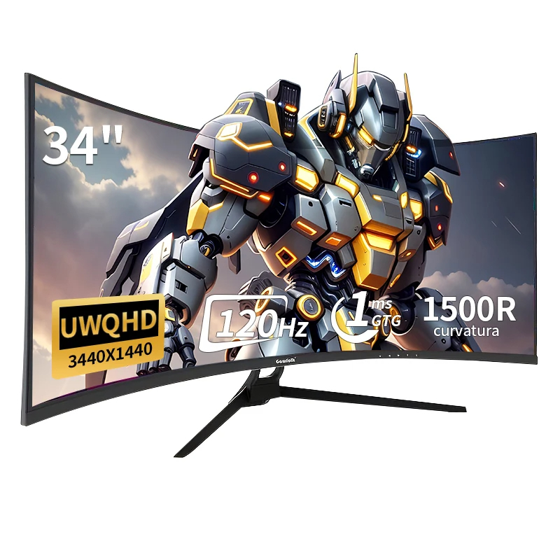 Moniteur de jeu incurvé ultra large Gawfolk, 34 pouces