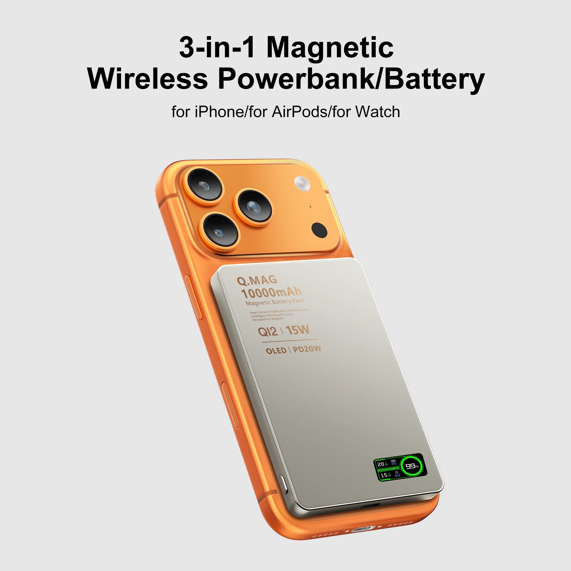Batterie externe portable magnétique sans fil