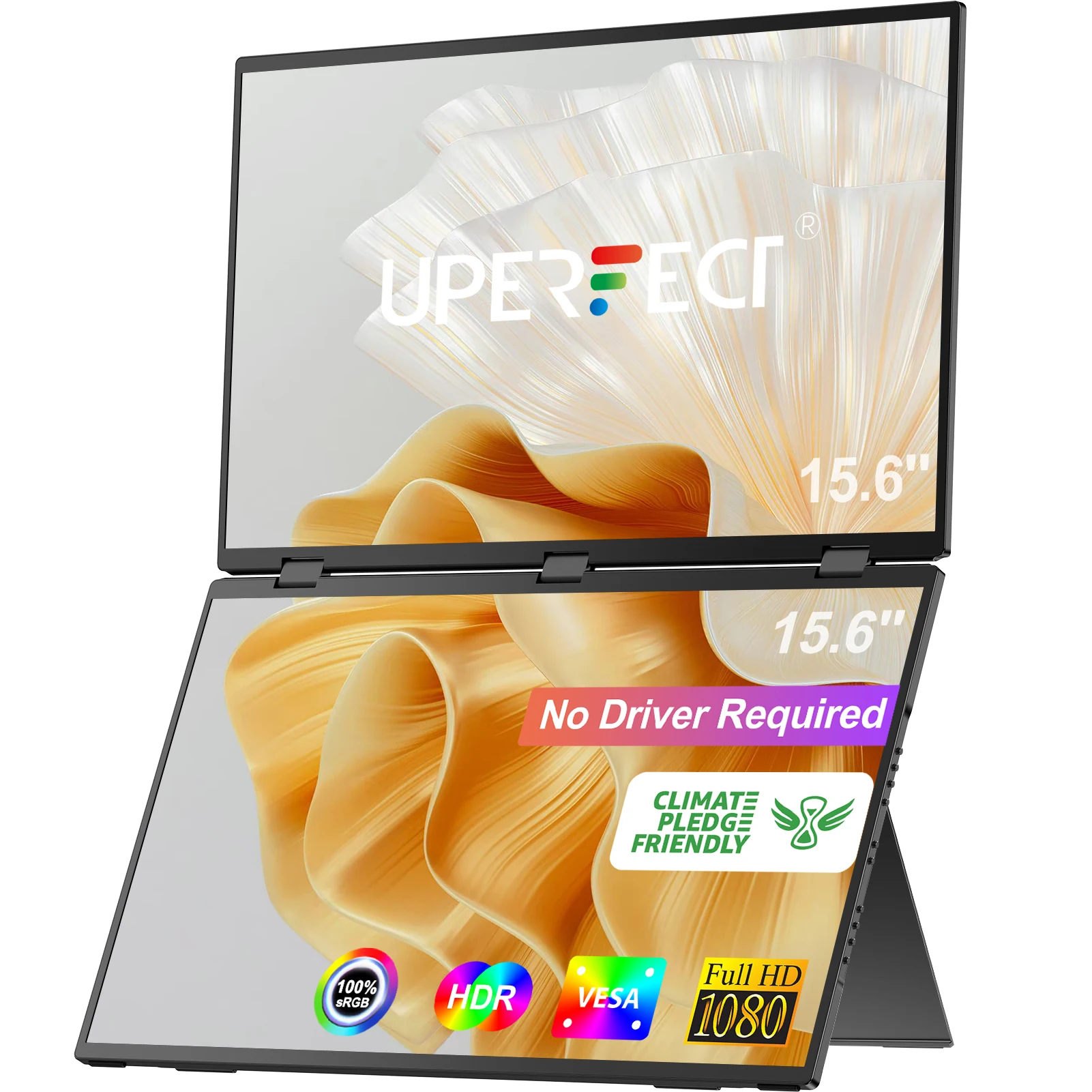 Double moniteur portable 15,6 pouces Uperfect Delta pliable à 360°